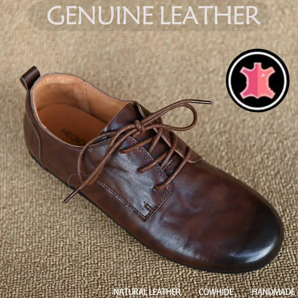 Oxford Lace Up Women - Dames veterschoenen van rundleer, oxfords, ronde