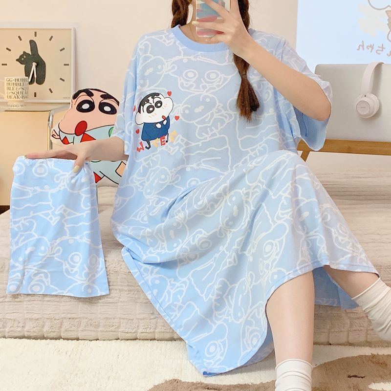 Women Shoes Xxl - Anime Crayon Shin-Chan Katoenen Nachthemd Kawaii