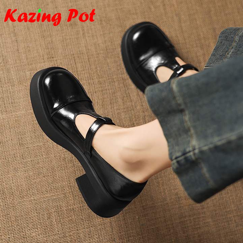 Oxford Lace Up Women - Krazing Pot Microfiber Ronde Teen Dikke