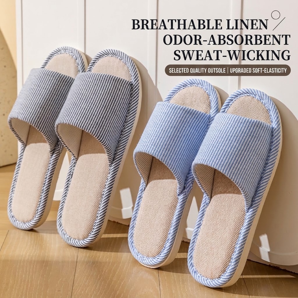 Mule Slip On - Ademende linnen pantoffels voor dames en