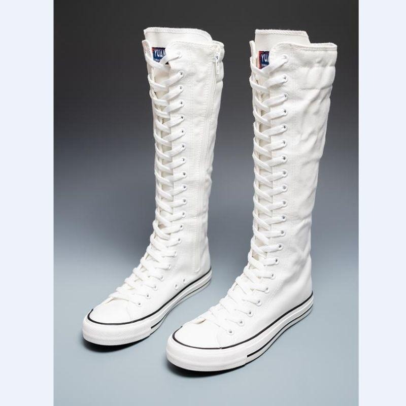 2025 Nieuwe Hoge Canvas Sneake - Knee High Boots Women recensie en prijs