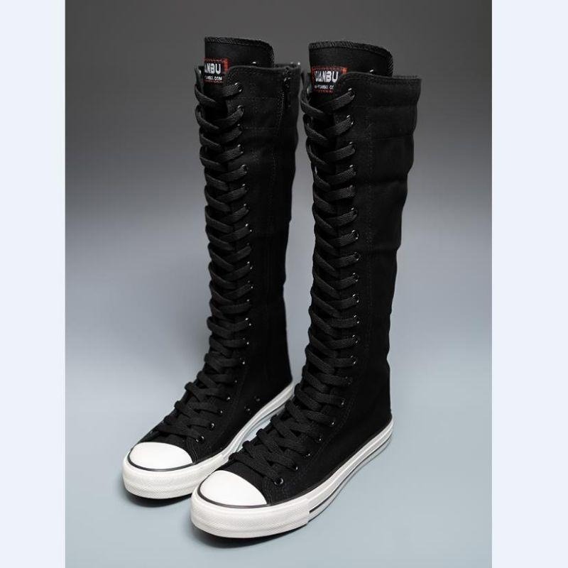 2025 Nieuwe Hoge Canvas Sneake - Knee High Boots Women recensie en prijs