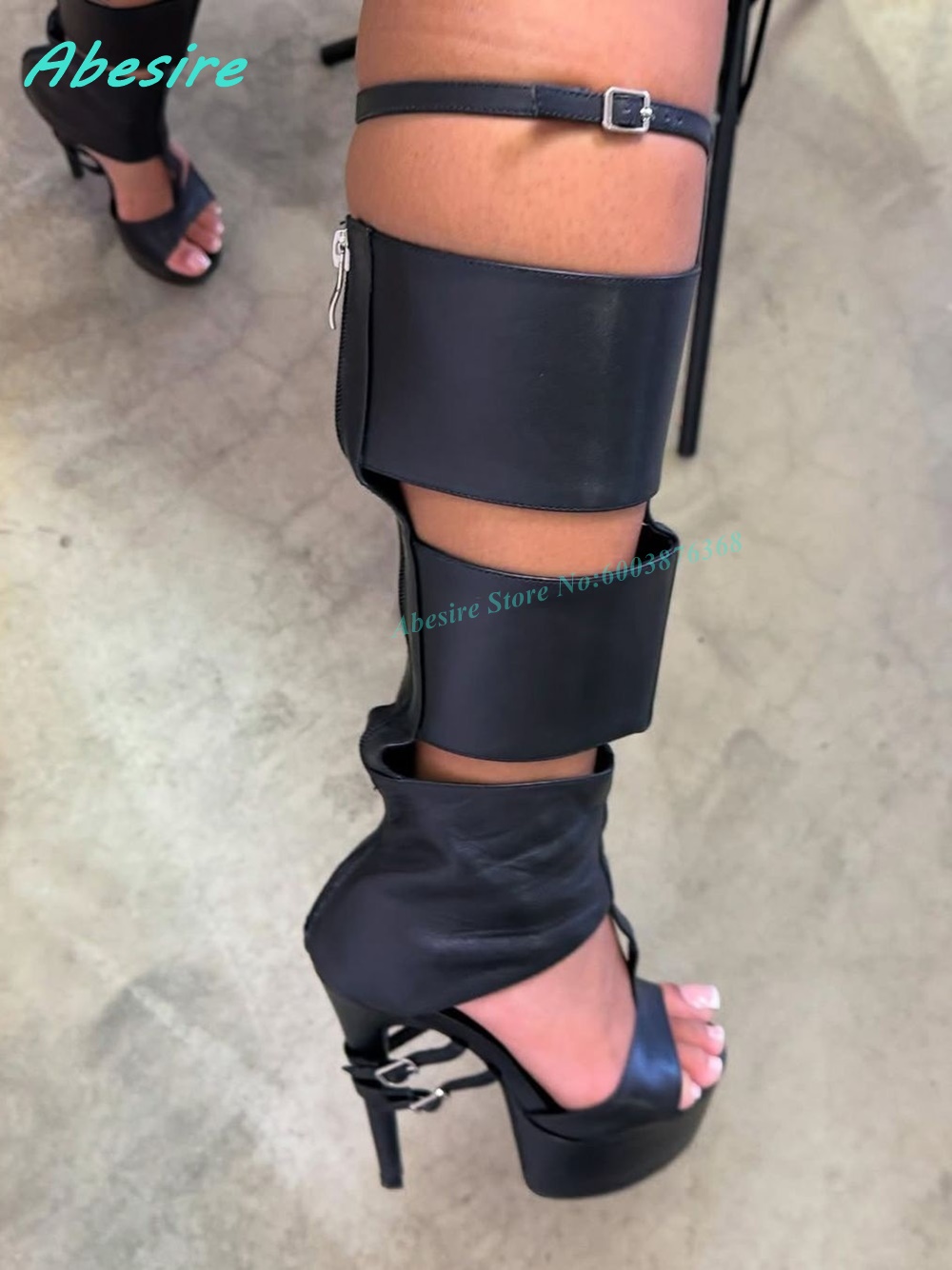 Rode Kunstleer Uitsparing Glad - Knee High Boots Women recensie en prijs