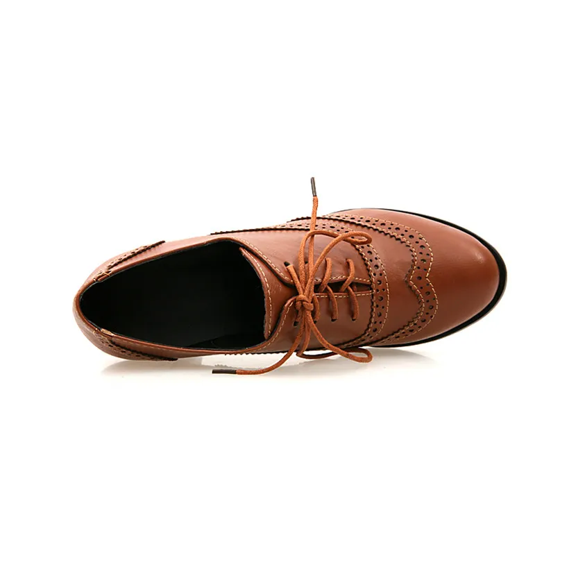 Britse dames Oxfords hoge blok - Oxford Lace Up Women recensie en prijs