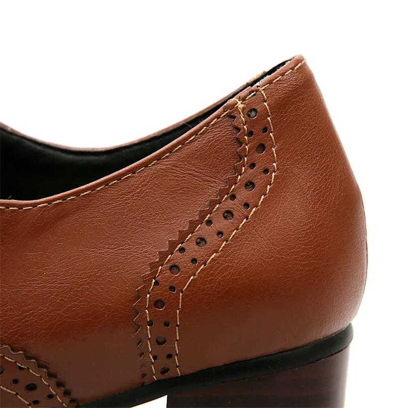 Britse dames Oxfords hoge blok - Oxford Lace Up Women recensie en prijs