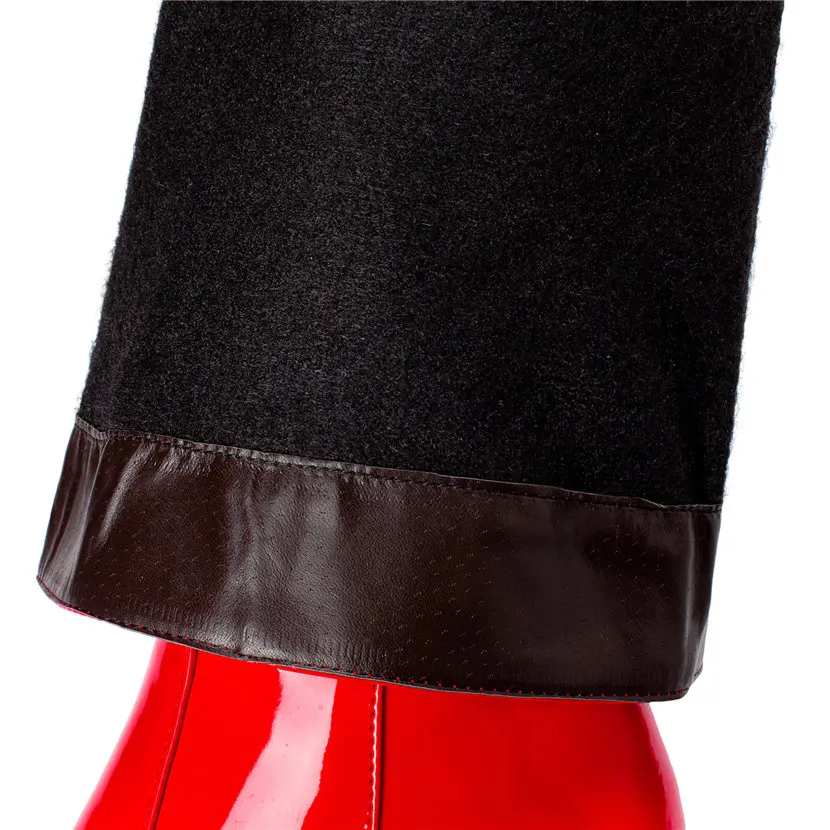 Rood Wit Lakleer Vrouwen Knie  - Knee High Boots Women recensie en prijs