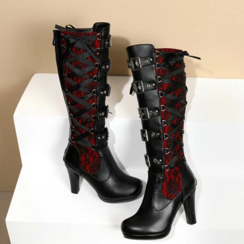 Punk gotische stijl dames knie - Knee High Boots Women recensie en prijs
