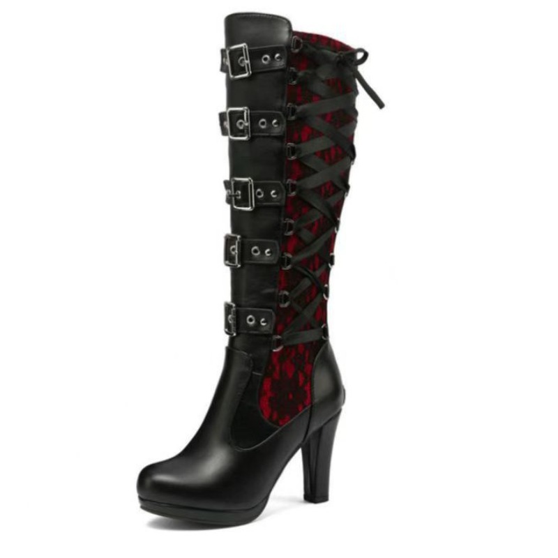 Punk gotische stijl dames knie - Knee High Boots Women recensie en prijs