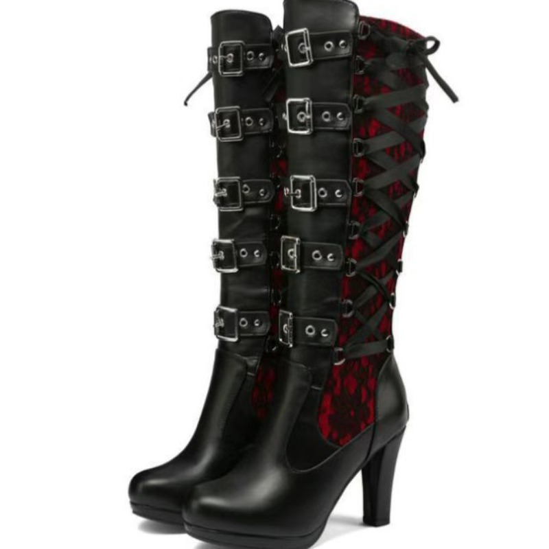 Punk gotische stijl dames knie - Knee High Boots Women recensie en prijs